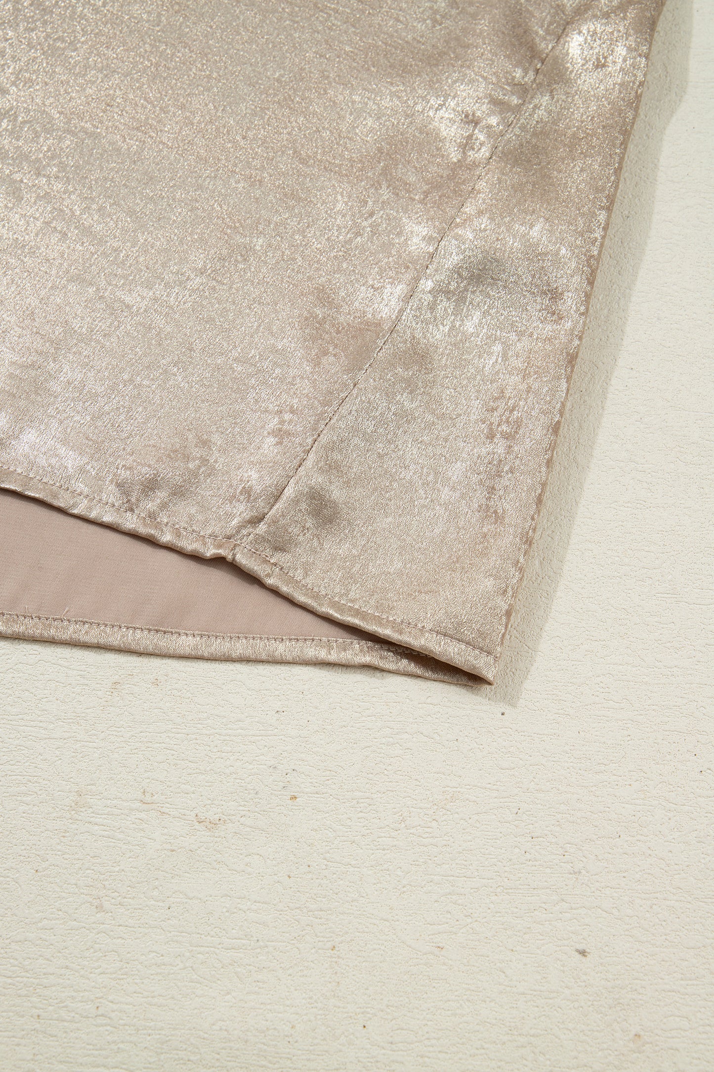 Apricot Plus Size Metallic Long Flounce Sleeve Blouse